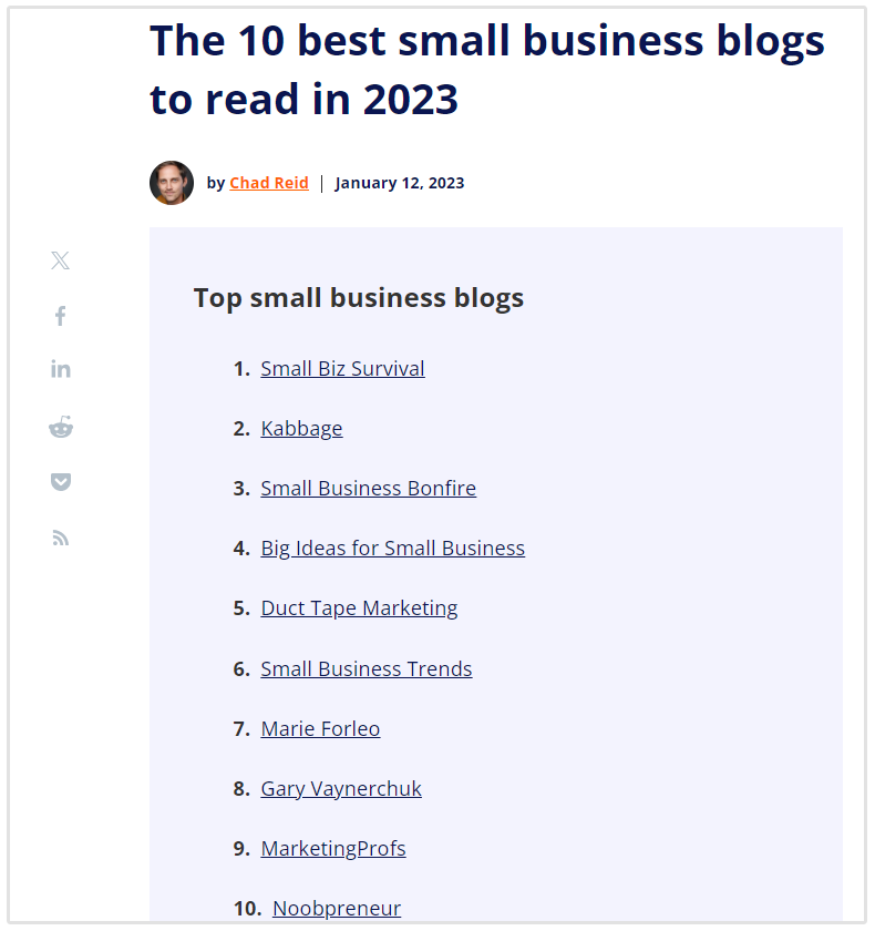business blogs to read